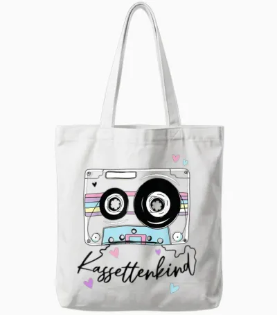 Kassettenkind 90er 80er Jahre Mottoparty Oldschool Kassette Tote Bags - White