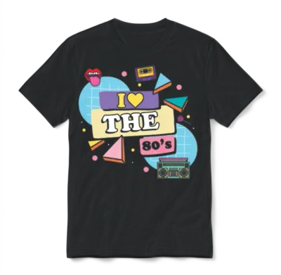 80s Retro Unisex T-Shirt - Black