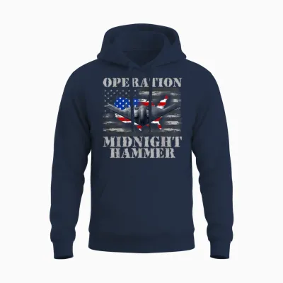 B-2 Stealth Jet Shirt Operation Midnight Hammer Unisex Hoodie - Navy