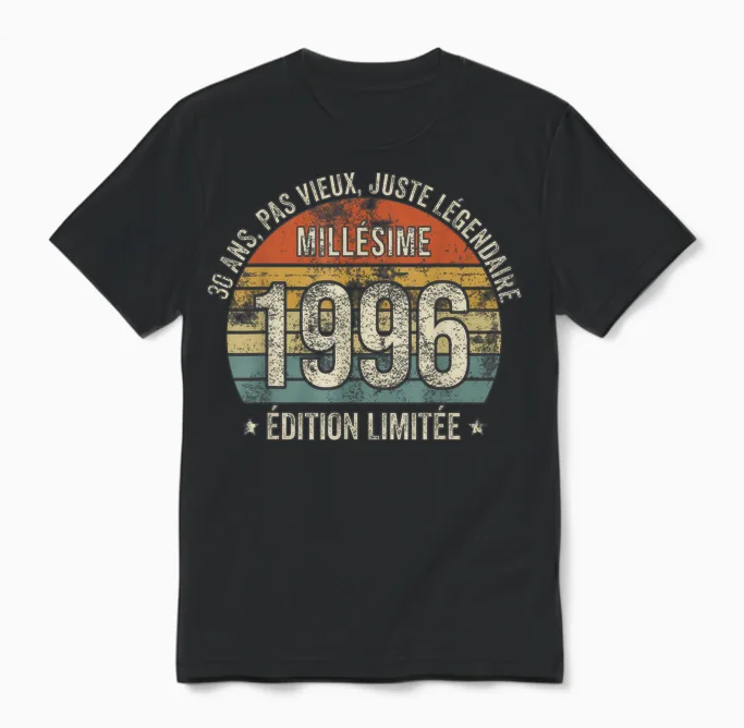 30 Years Funny Vintage 1996 Limited Edition Gift 30 Years Unisex T-Shirt in Black
