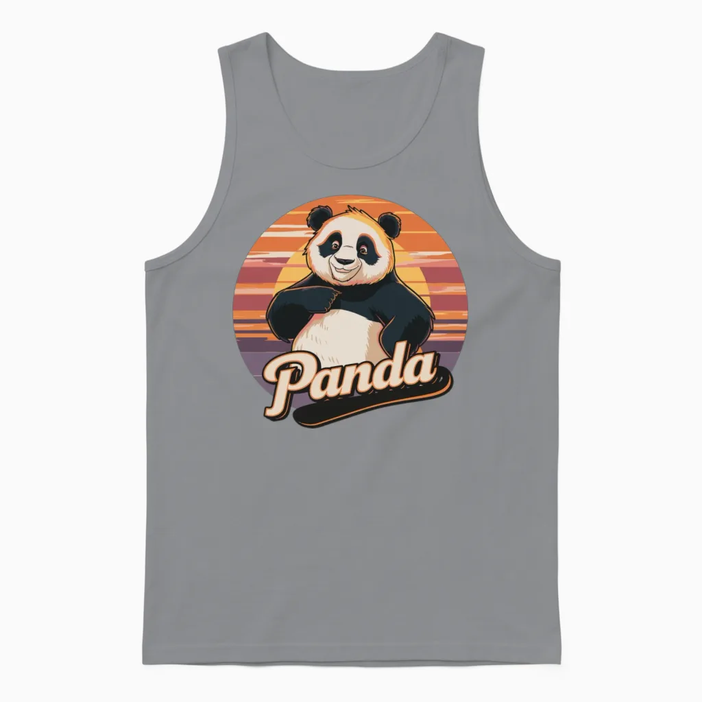 Funny Panda Retro Vintage Unisex Tank Top - Sport Grey