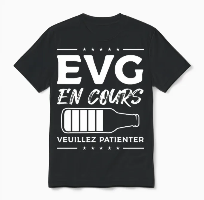 Evg En Cours Veuillez Patienter T-Shirt Haut De Gamme Unisex T-Shirt in Black
