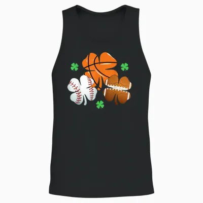 St Patricks Day Shamrock Basketball Baseball Irish Boys Men Unisex Tank Top - Black