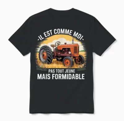 Old Tractor Not All Young but Great Gift Men Unisex T-Shirt - Black