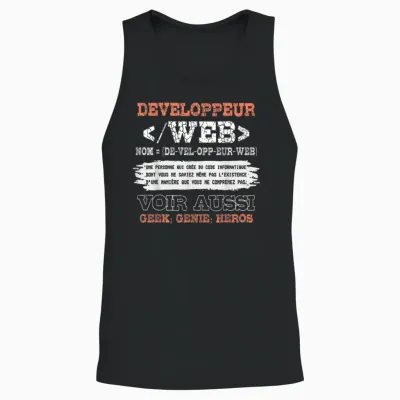 Web Developer Man Woman Humor Code Computer T-Shirt, Black, S Unisex Tank Top - Black