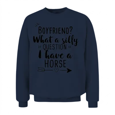 Boyfriend - Horse Unisex Sweatshirt - Navy