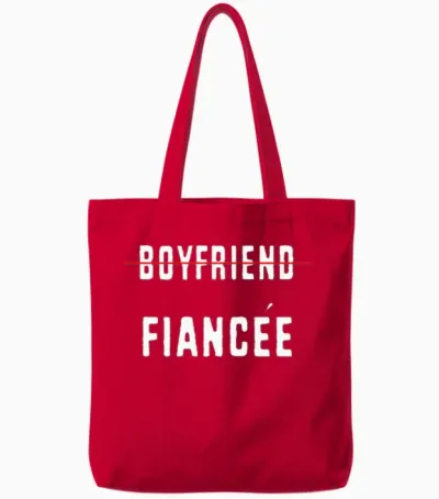 Couple Engagement Engaged Men Funny Fiancee Tote Bags - Red