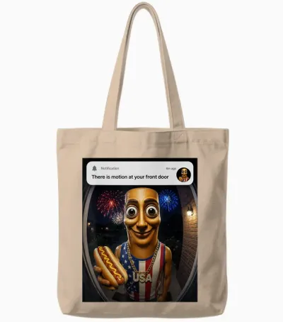 Tung Tung Tung Sahur Fourth of July Brianrot Tote Bags - Natural