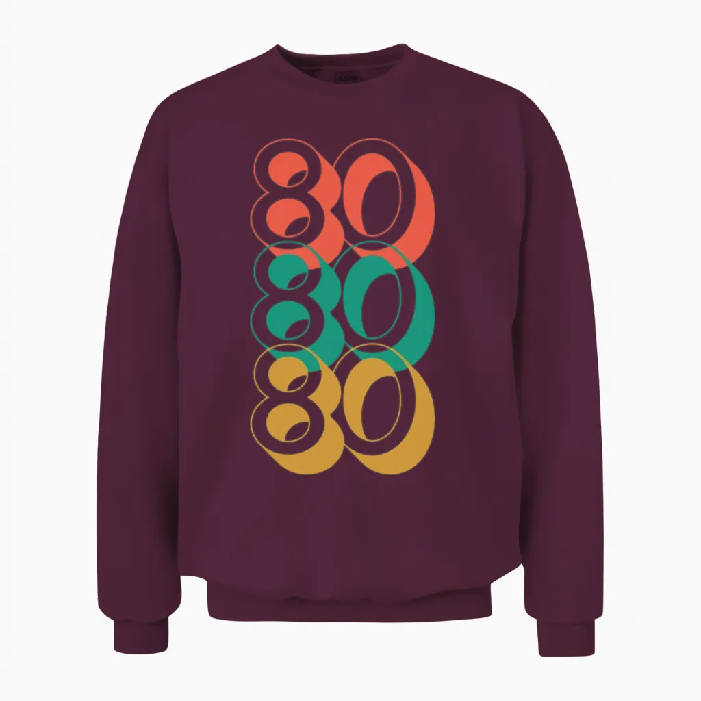 Retro 80s Unisex Sweatshirt in Maroon