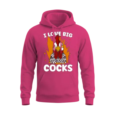 Cock I Love Big Cocks Chicken Lovers Cock Lover Unisex Hoodie - Heliconia