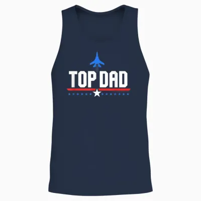 Top Gun Top Dad Father's Day Action Movie Logo Unisex Tank Top - Navy