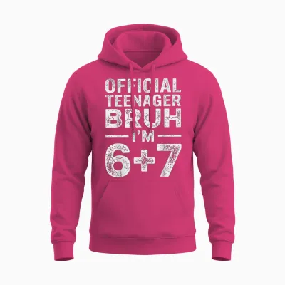 13th Birthday Boys Official Teenager Six Seven Meme Birthday Unisex Hoodie - Heliconia