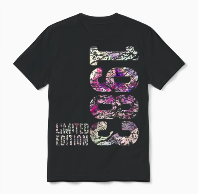 43. Geburtstag Mann Frau 43 Jahre 1983 Deko Geschenk Lustig Unisex T-Shirt in Black