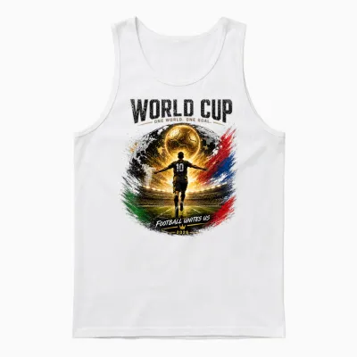 Soccer Football - Wm World Cup 2026, Black Unisex Tank Top - White
