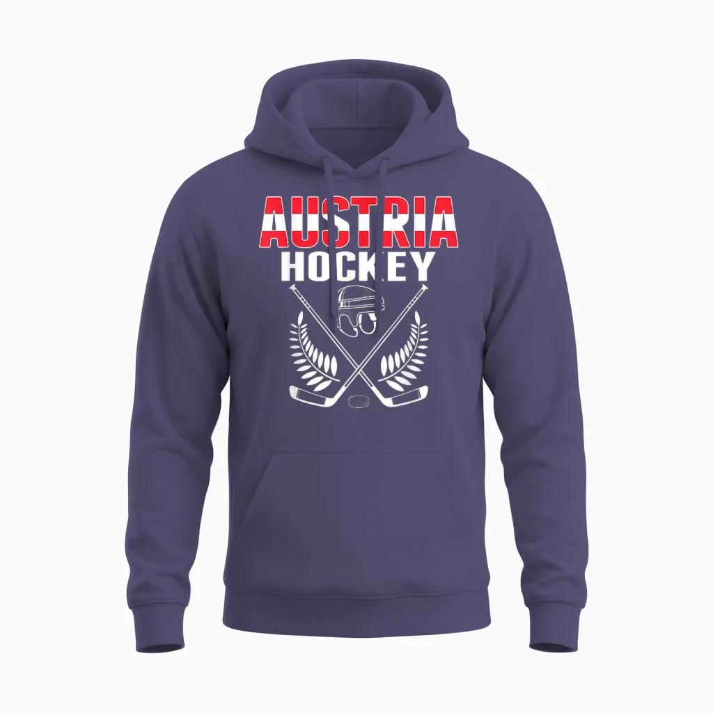 österreich Eishockey Fan Trikot österreich Hockey Team Supporter Unisex Hoodie in Heather Sport Dark Navy