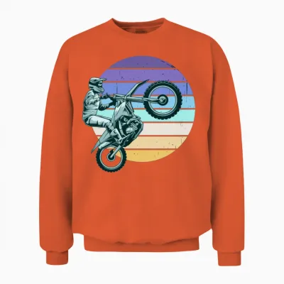 Motorcycle Bike Retro Sun Unisex Sweatshirt - Orange