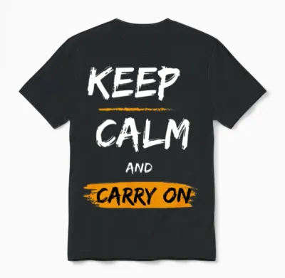 Keep Calm and Carry On Unisex T-Shirt - Black