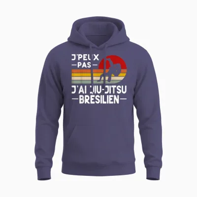 Je Peux Pas J'ai Jiu Jitsu Brazilian Humor Jiu Jitsu Coach T-Shirt, Black, S Unisex Hoodie - Heather Sport Dark Navy