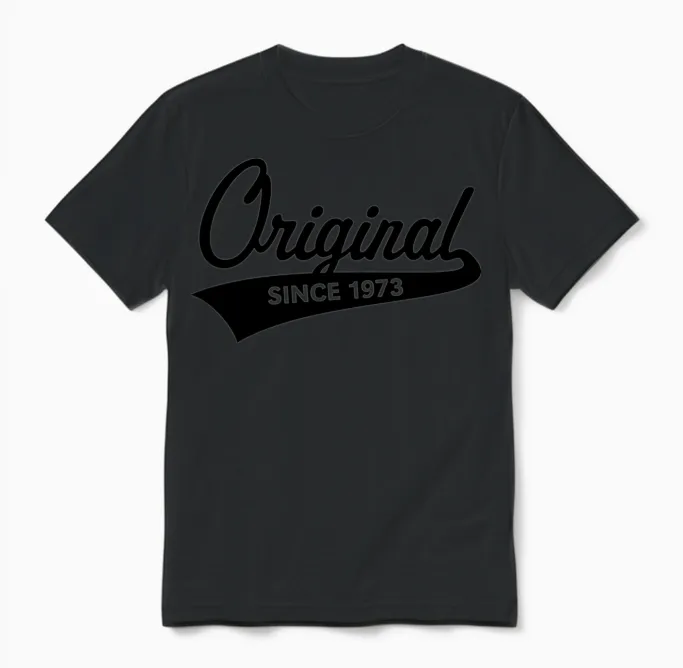 Original Since 1973 (year of Birth, Birthday / B) Unisex T-Shirt in Black
