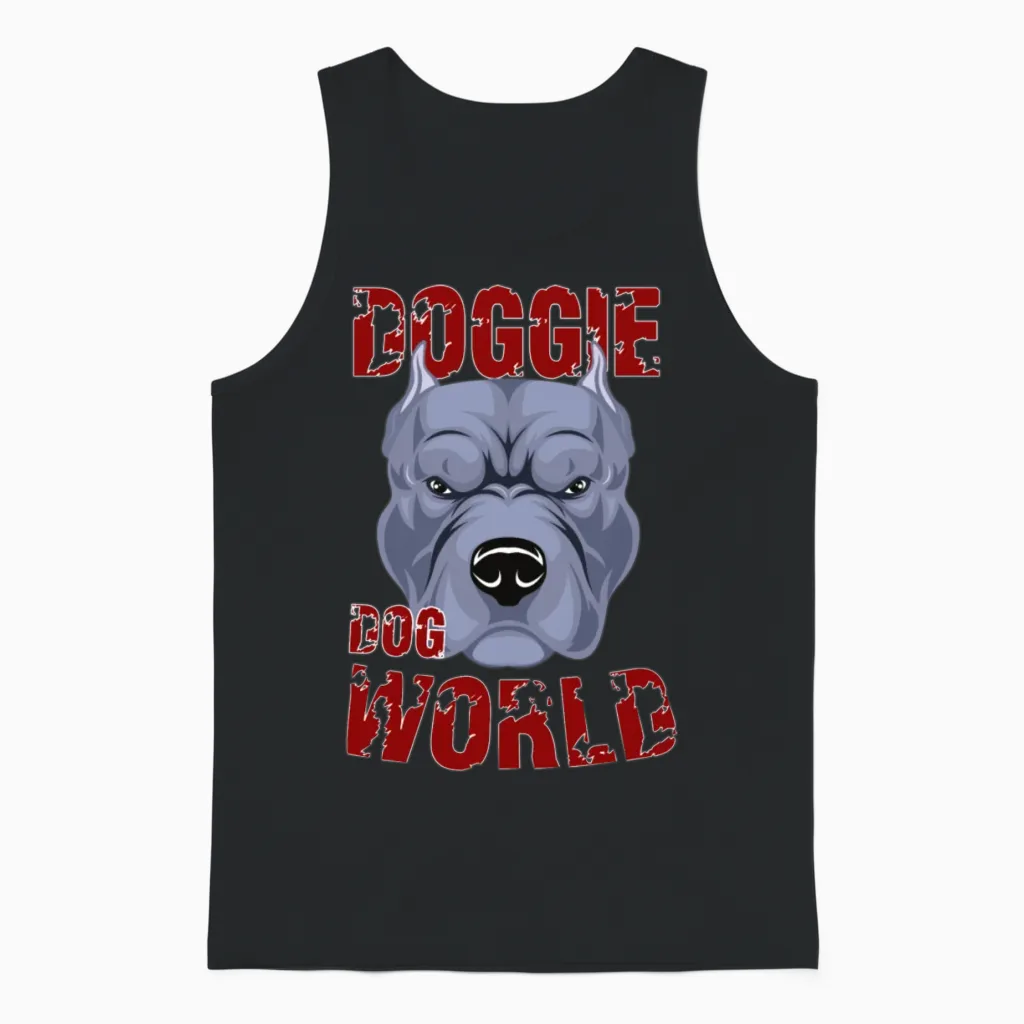 Dog World Top Dog Lovers Gift Unisex Tank Top in Black