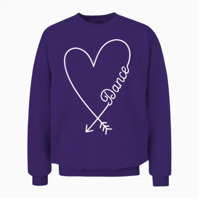 Dance Cute Graphic Heart Love Unisex Sweatshirt - Purple
