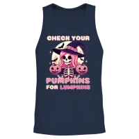 Check Your Pumpkins for Lumpkins Unisex Tank Top - Navy – 2