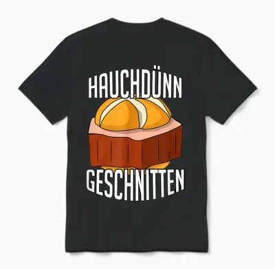 Leberkäse Brötchen Hauchdünn Geschnitten Unisex T-Shirt - Black