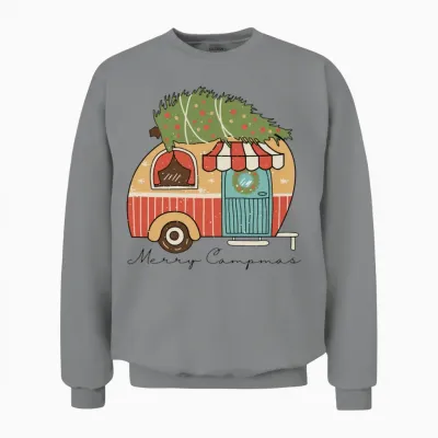 Retro Christmas Merry Campmas Unisex Sweatshirt - Sport Grey