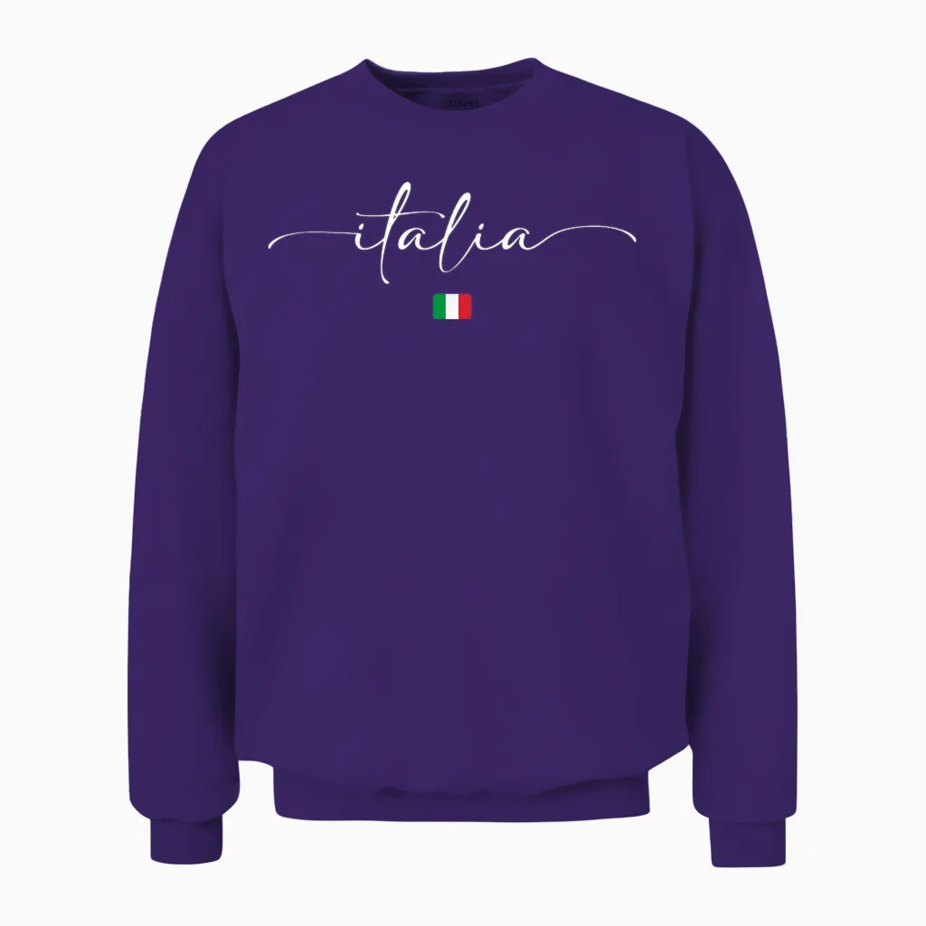 Italian Flag Italy Unisex Sweatshirt in Purple