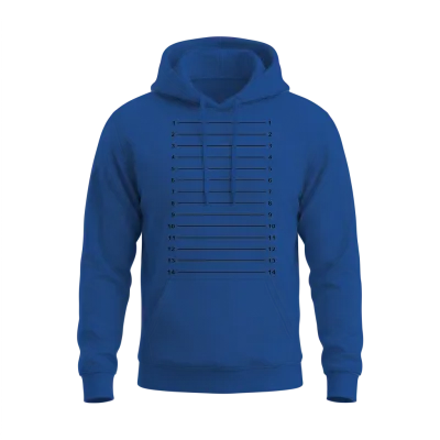 Length Check T-Shirt Plain Unisex Hoodie - Royal