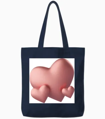 Heart Design Tote Bags - Navy