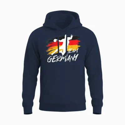 Handball Team Germany Flag Handballer Ball Sports Player T-Shirt, Black Unisex Hoodie - Navy