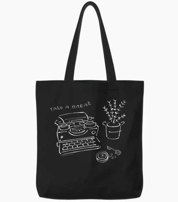 Resident Evil Line Art (a) T-Shirt, Black Tote Bags in Black