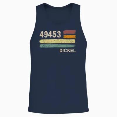 Retro 49453 Dickel Vintage Gemeinde Plz Unisex Tank Top - Navy