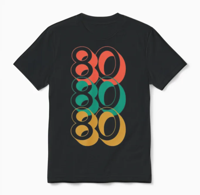 Retro 80s Unisex T-Shirt in Black