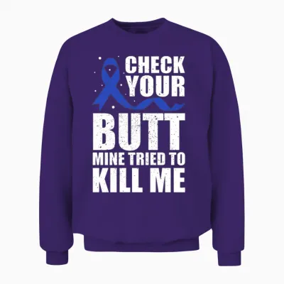 Funny Colon Cancer Awareness Unisex Sweatshirt - Purple