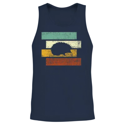 Hedgehog Retro Unisex Tank Top - Navy