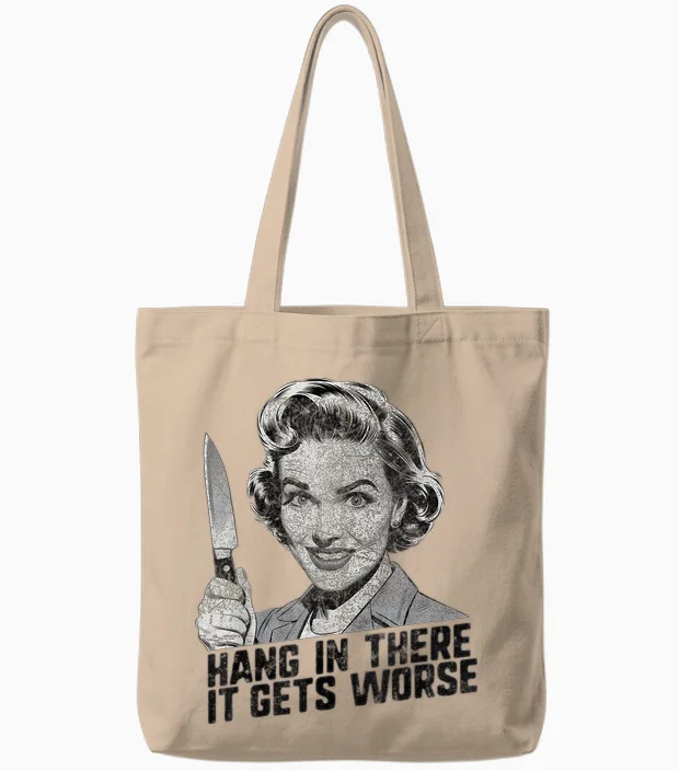 Humour Noir Drôle Rétro Horreur Graphique Alternative Gothique Humour Tote Bags in Natural