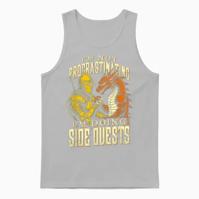 Je Ne Procrastine Pas, Je Fais Des Quêtes Secondaires Dragon Knight Unisex Tank Top - Ash