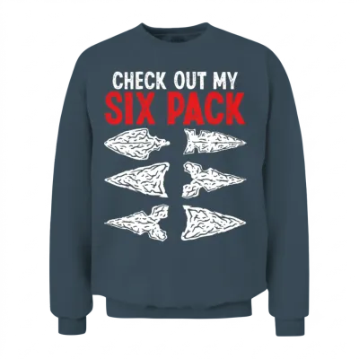 Arrowhead Hunting Check Out My Six Pack Artifact Unisex Sweatshirt - Dark Heather