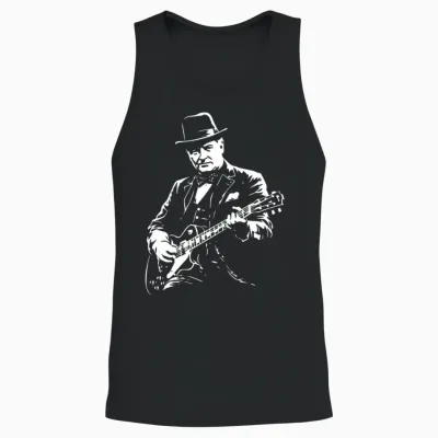 Winston Churchill Guitare Manche Longue Unisex Tank Top - Black
