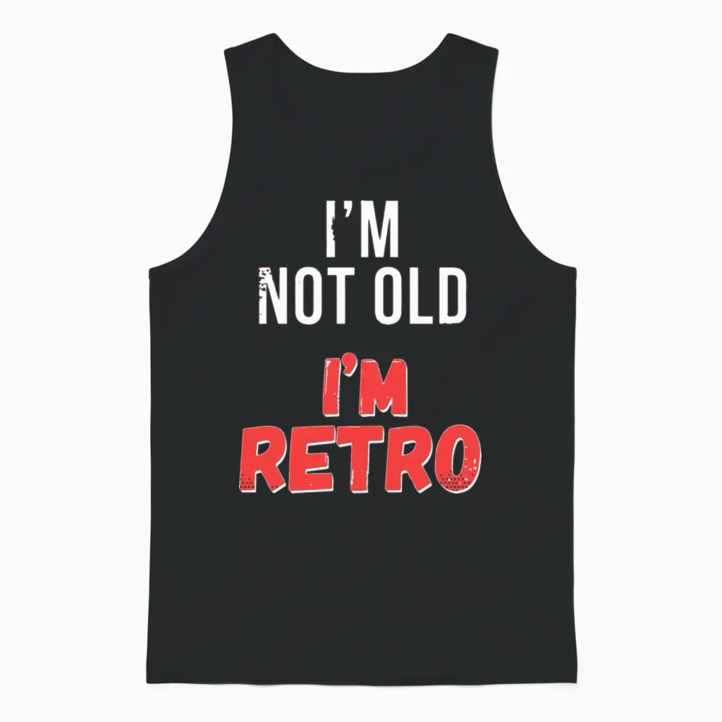 Funny Retro Birthday Unisex Tank Top in Black