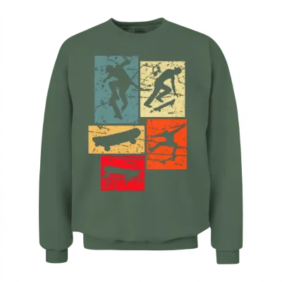 Skater Retro Unisex Sweatshirt - Military Green
