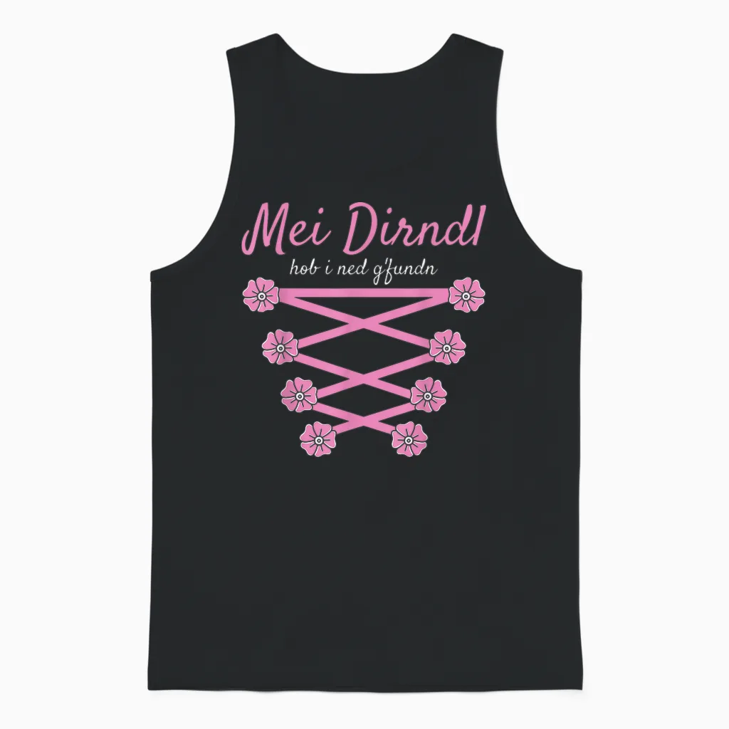 Volksfest Blouse Mei Dirndl Hob I Ned G'fundn Replacement Dirndl T-Shirt, Black Unisex Tank Top in Black