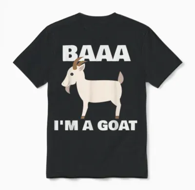 Baa I'm a Goat Costume Animal Funny Halloween Party Goat Unisex T-Shirt - Black