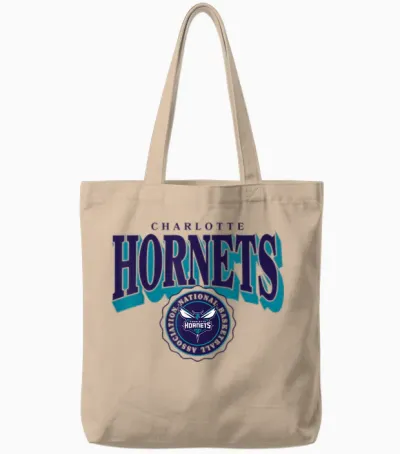 Nba - Charlotte Hornets - Blason Bombé Tote Bags - Natural
