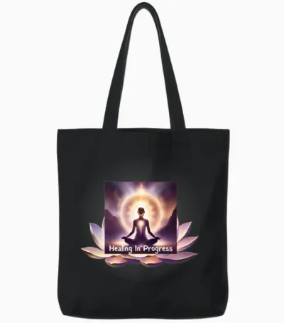 Healing in Progress Tote Bags - Black