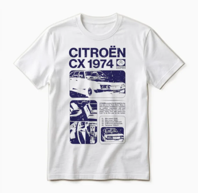 Citroën Cx 1974 Article Written Unisex T-Shirt in White
