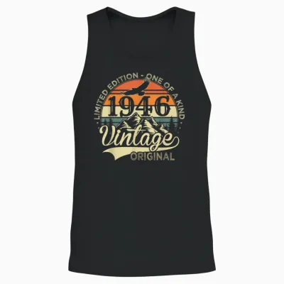 Original 1946 Vintage Cadeau 80 Ans Anniversaire Homme Femme Unisex Tank Top - Black