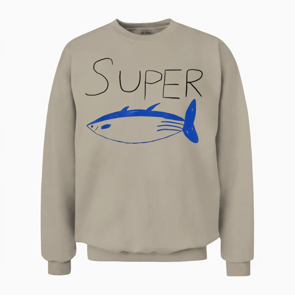 Super Tuna Tuna Fish Army Friend Gift, Kpop Unisex Sweatshirt in Sand